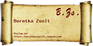 Beretka Zsolt névjegykártya